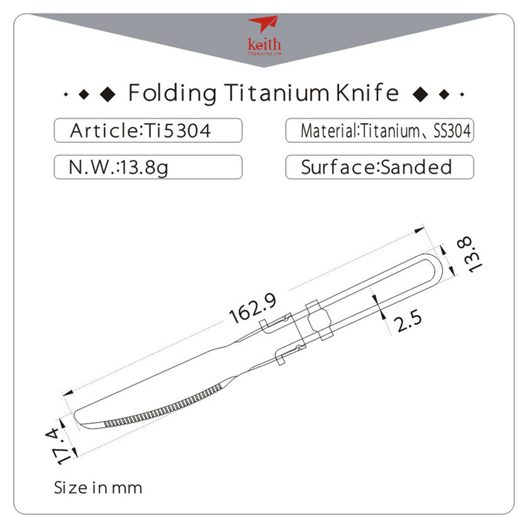 KEITH TITANIUM Folding Knife Ti5304