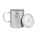 KEITH TITANIUM Double-Wall Mug with Folding Handle & Lid 450ml Ti3353