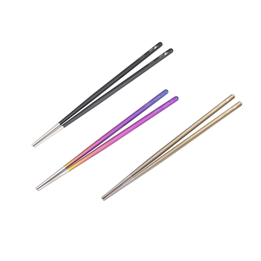 KEITH TITANIUM Round Handle Chopsticks Ti5661 Ti5662 Ti5663