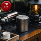 KEITH TITANIUM Double-Wall Mug with Folding Handle & Lid 450ml Ti3353
