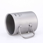 KEITH TITANIUM Double-Wall Mug with Folding Handle & Lid 450ml Ti3353