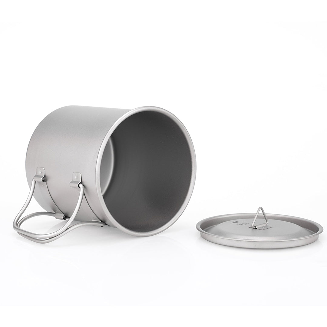 KEITH TITANIUM Single-Wall Mug with Folding Handle & Lid 550ml Ti3206