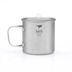 KEITH TITANIUM Single-Wall Mug with Folding Handle & Lid 650ml Ti3208