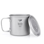 KEITH TITANIUM Single-Wall Mug with Folding Handle & Lid 350ml Ti3240