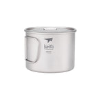 KEITH TITANIUM Single-Wall Mug with Folding Handle & Lid 900ml Ti3209