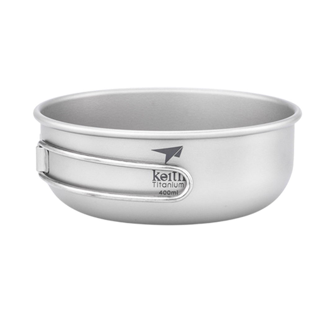 KEITH TITANIUM Single-Wall Bowl with Folding Handle 400ml Ti5324