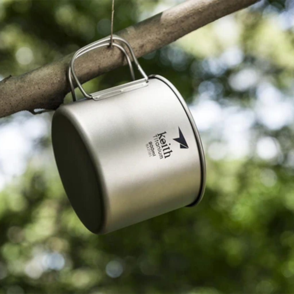 KEITH TITANIUM Single-Wall Mug with Folding Handle & Lid 900ml Ti3209