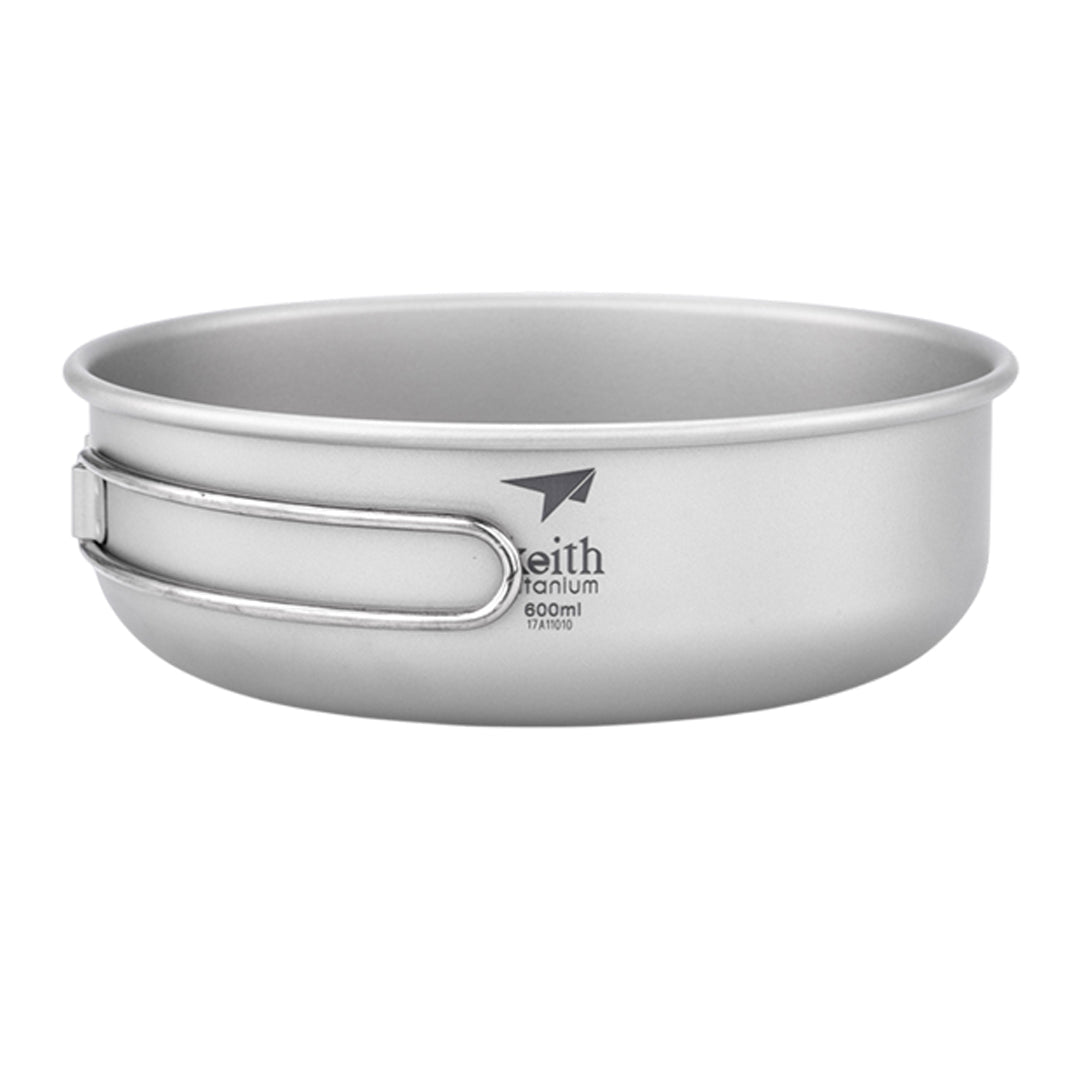 KEITH TITANIUM Single-Wall Bowl with Folding Handle 600ml Ti5326
