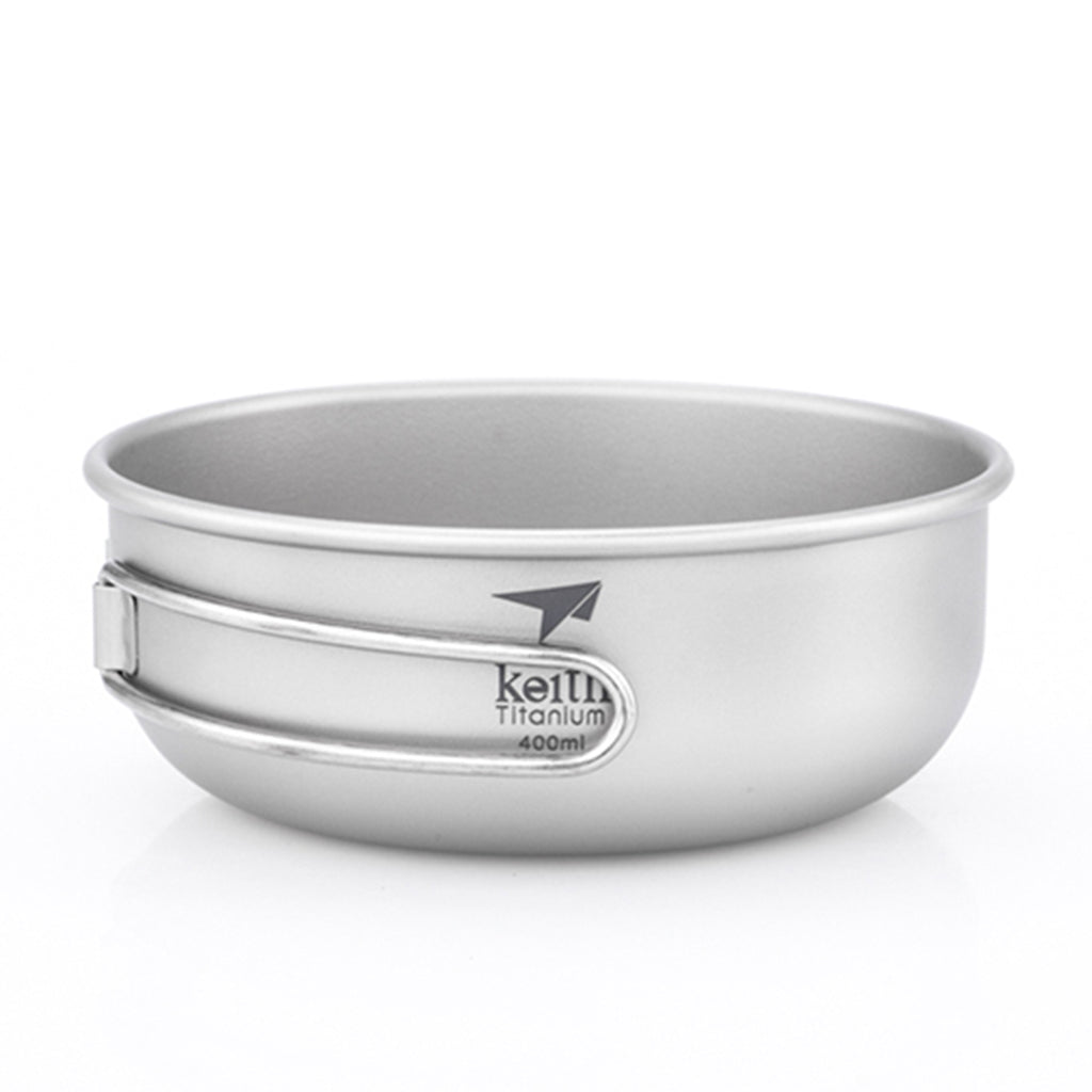 KEITH TITANIUM Single-Wall Bowl with Folding Handle 400ml Ti5324