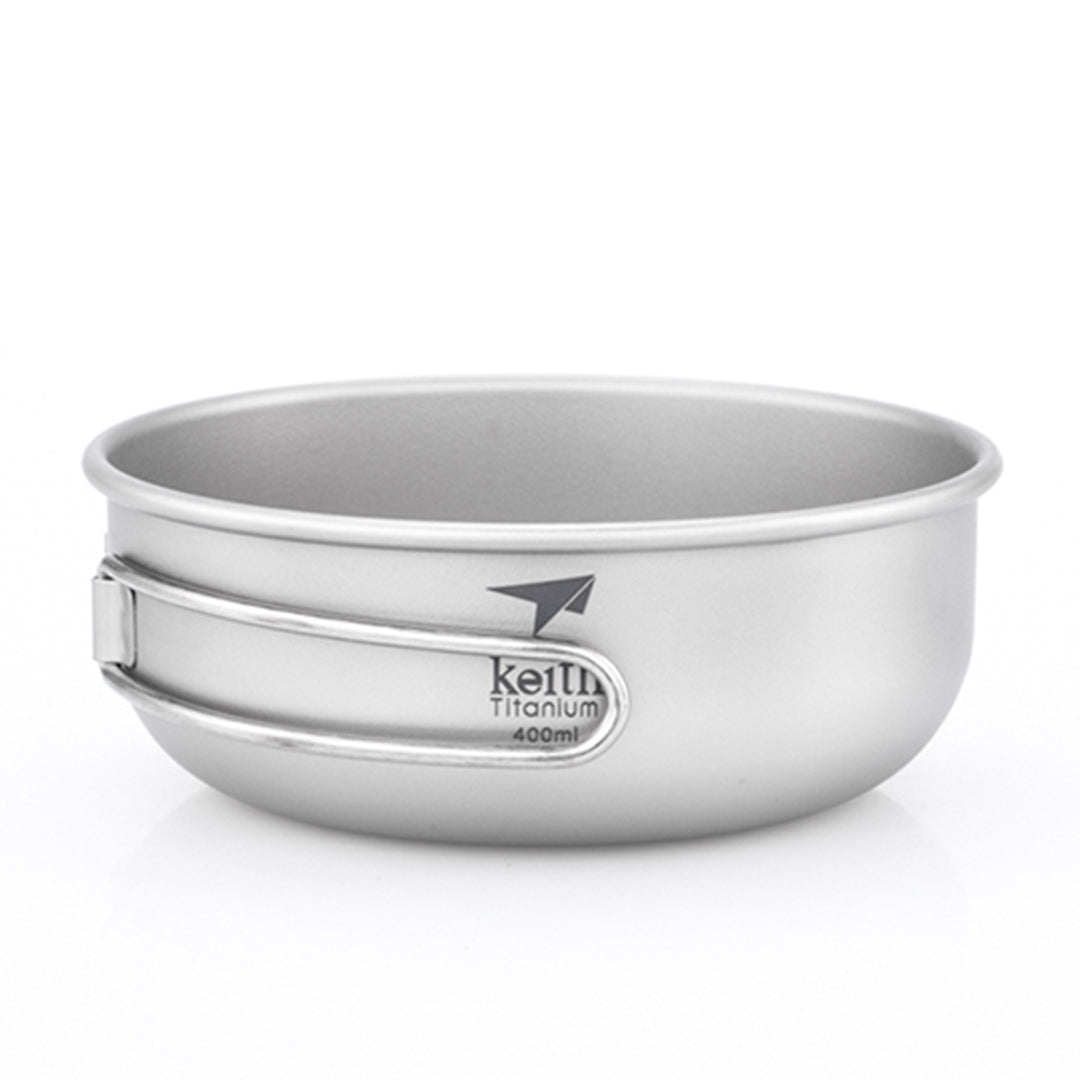 KEITH TITANIUM Single-Wall Bowl with Folding Handle 400ml Ti5324