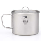 KEITH TITANIUM Single-Wall Mug with Folding Handle & Lid 900ml Ti3209