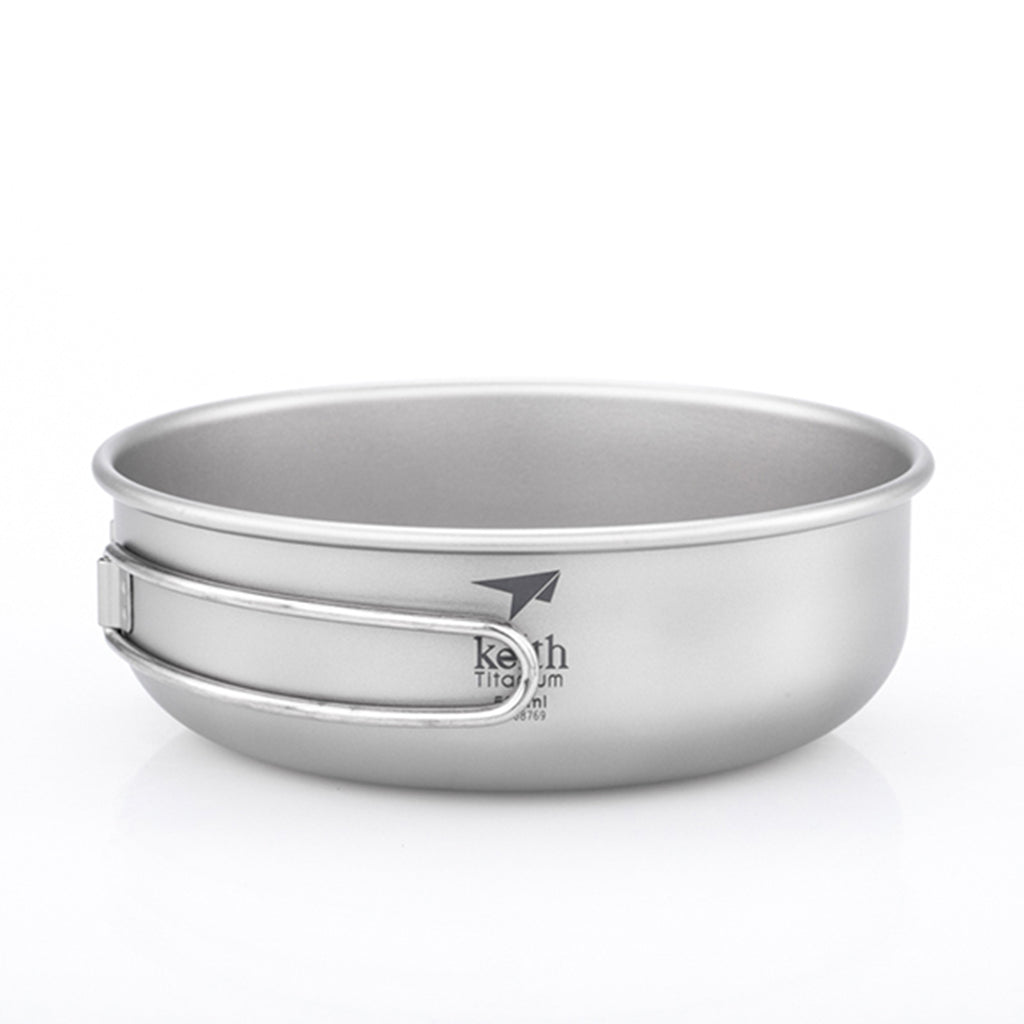 KEITH TITANIUM Single-Wall Bowl with Folding Handle 500ml Ti5325