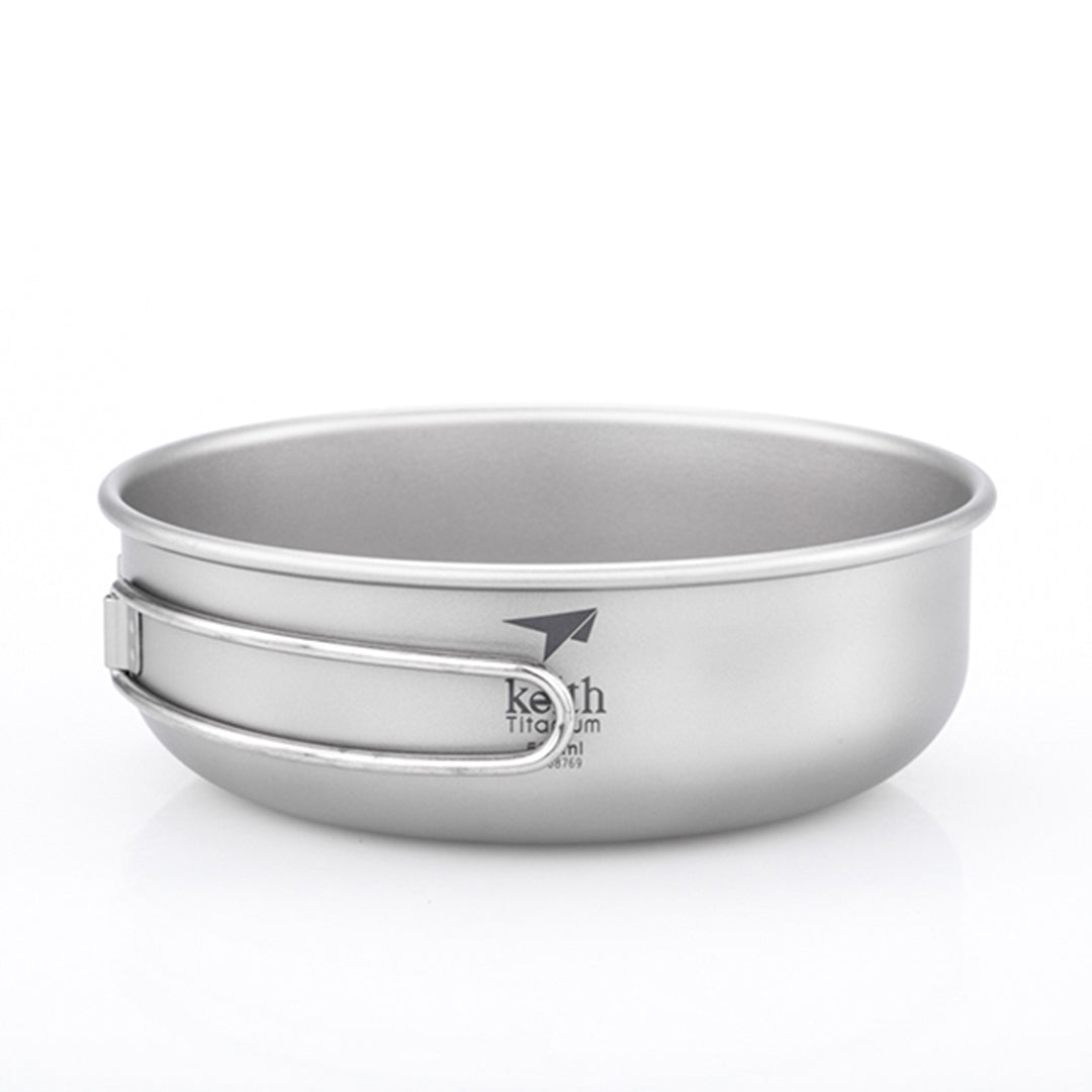 KEITH TITANIUM Single-Wall Bowl with Folding Handle 500ml Ti5325