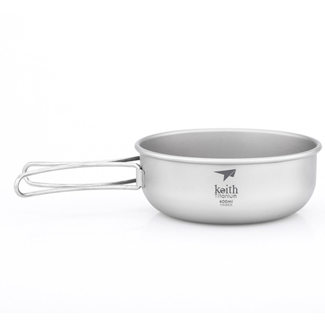 KEITH TITANIUM Single-Wall Bowl with Folding Handle 400ml Ti5324
