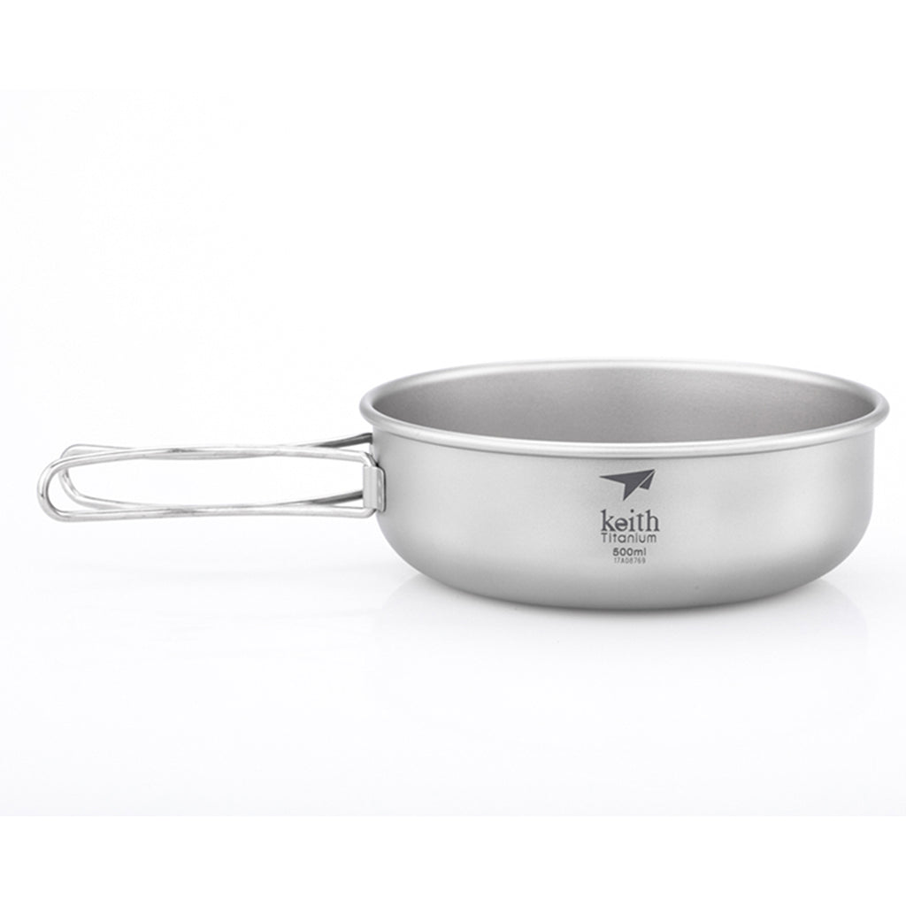 KEITH TITANIUM Single-Wall Bowl with Folding Handle 500ml Ti5325
