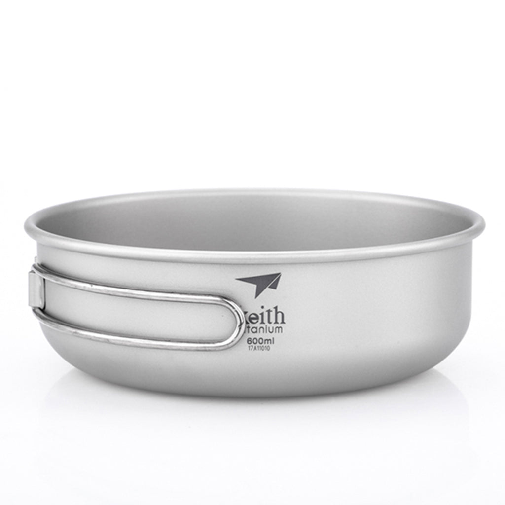 KEITH TITANIUM Single-Wall Bowl with Folding Handle 600ml Ti5326