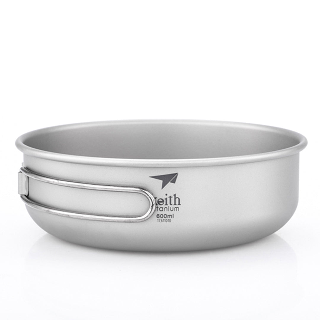 KEITH TITANIUM Single-Wall Bowl with Folding Handle 600ml Ti5326