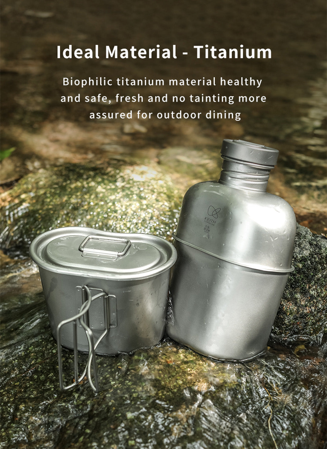KEITH TITANIUM Canteen Mess Kit Ti3060