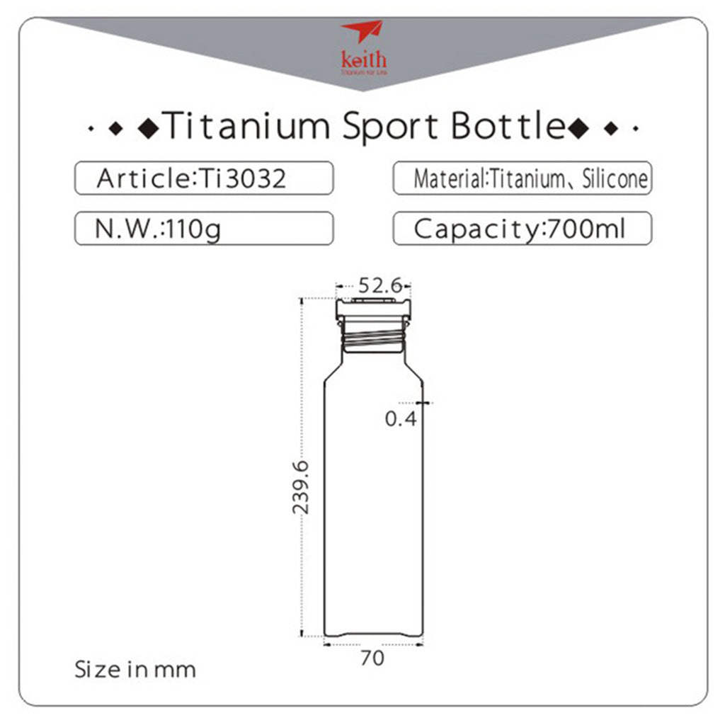 KEITH TITANIUM Sport Bottle 700ml Ti3032