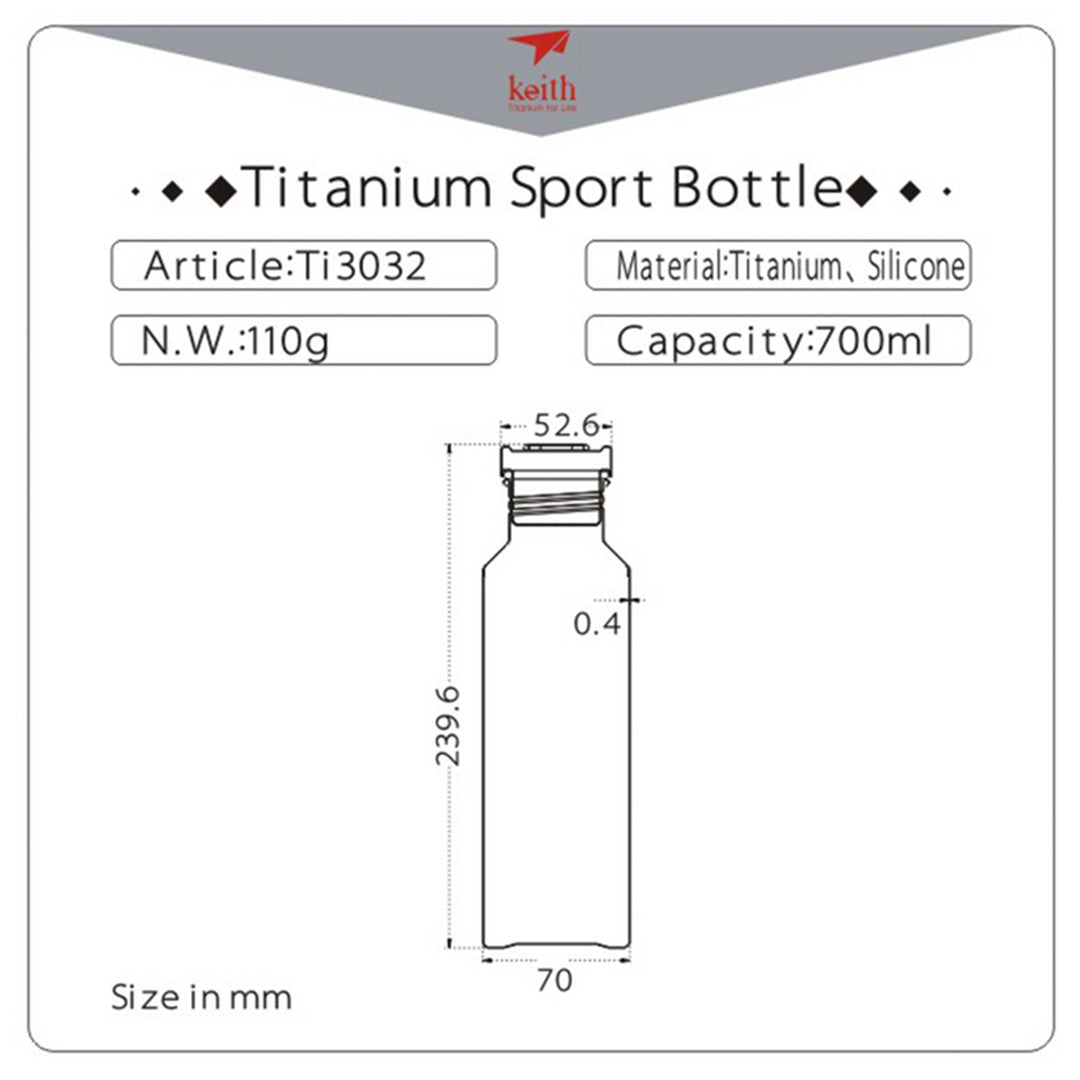 KEITH TITANIUM Sport Bottle 700ml Ti3032