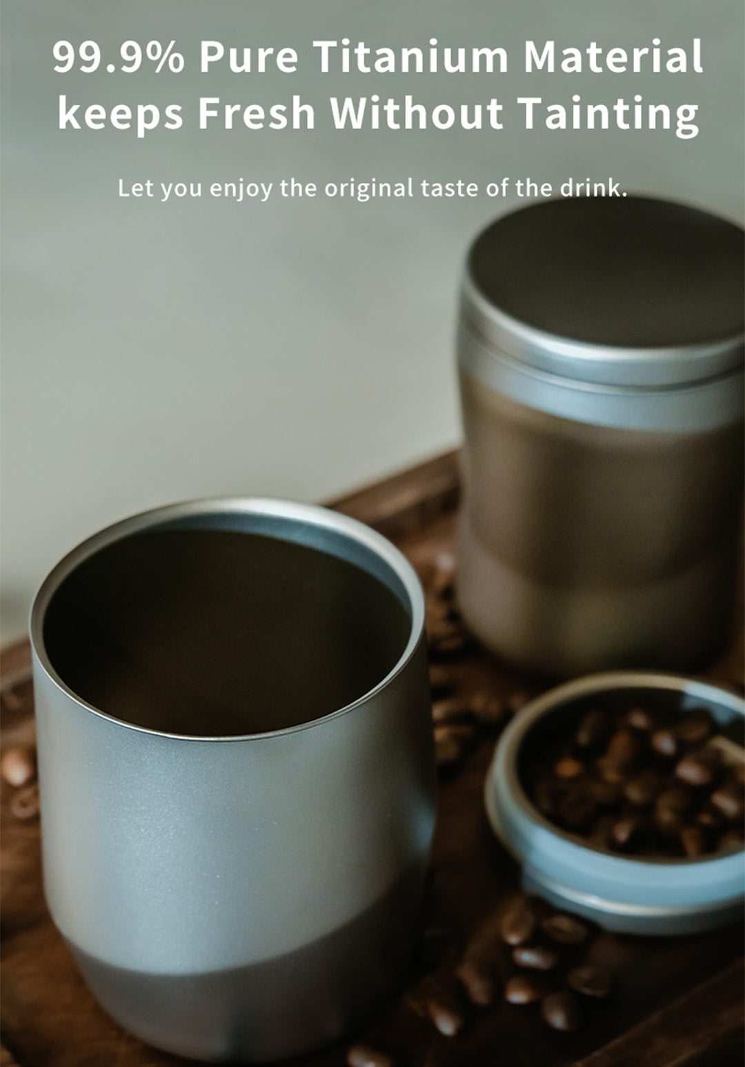 KEITH TITANIUM Double Wall Coffee Mug with Lid 220ml Ti3312