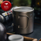 KEITH TITANIUM Double Wall Mug with Folding Handle & Lid 600ml Ti3357