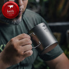 KEITH TITANIUM Double Wall Mug with Folding Handle & Lid 600ml Ti3357