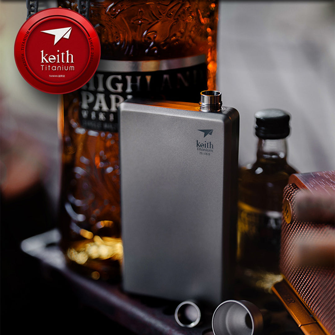 KEITH TITANIUM Pocket Flask with Funnel 120ml Ti9306