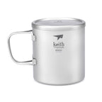 KEITH TITANIUM Double Wall Mug with Folding Handle & Lid 600ml Ti3357