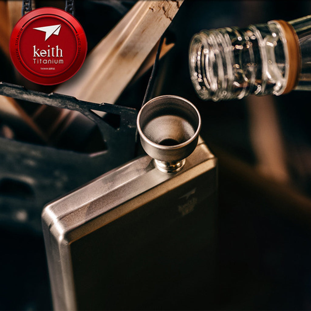 KEITH TITANIUM Pocket Flask with Funnel 120ml Ti9306