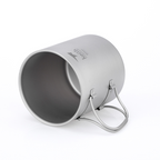 KEITH TITANIUM Double Wall Mug with Folding Handle & Lid 600ml Ti3357