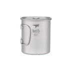 KEITH TITANIUM Single-Wall Mug with Folding Handle & Lid 450ml Ti3204