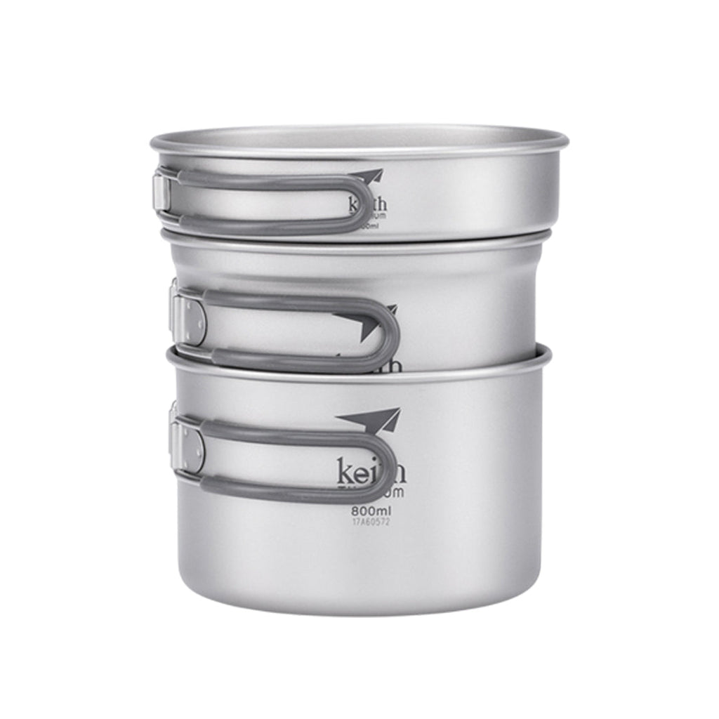 KEITH TITANIUM 3-Piece Pot & Pan Cook Set Ti6014