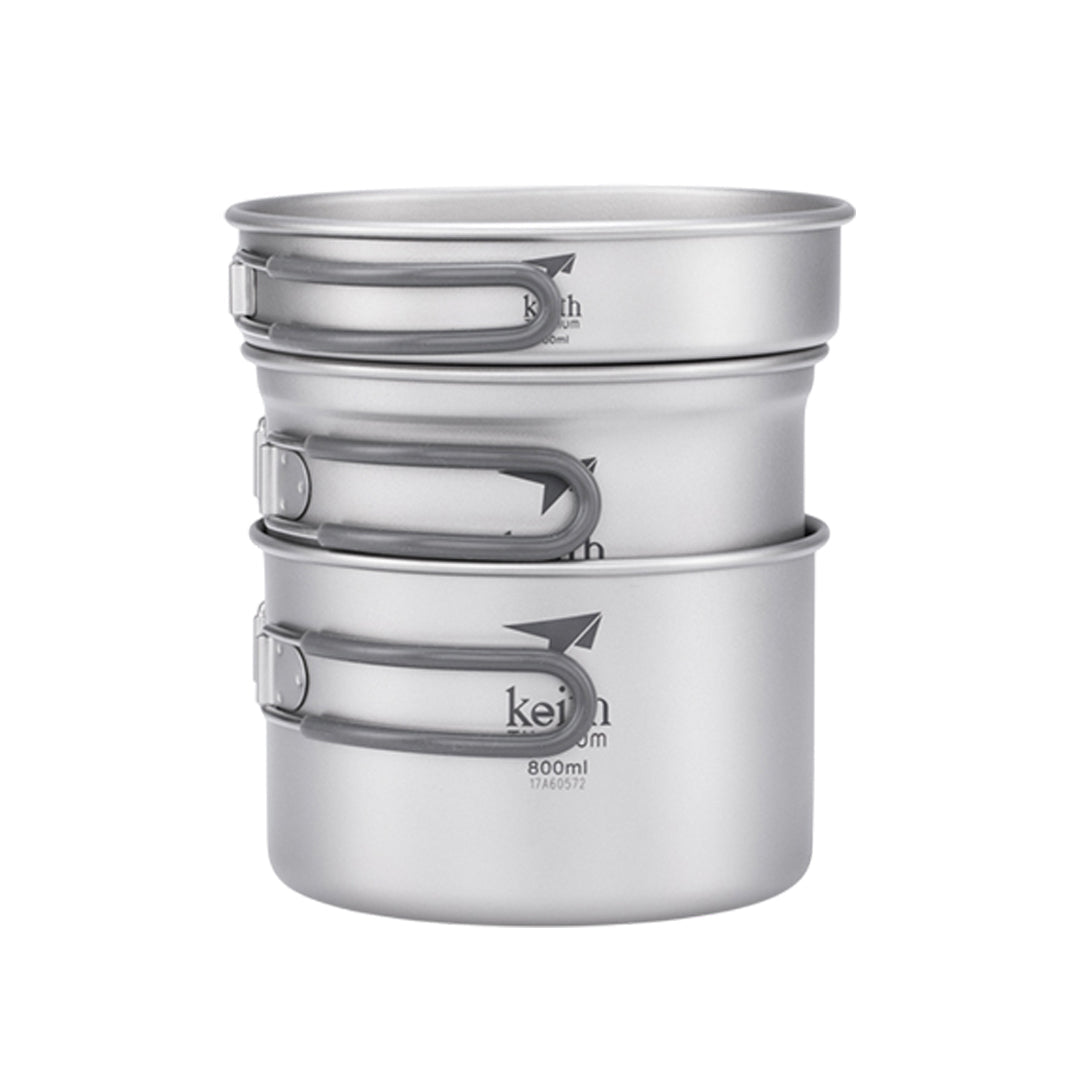 KEITH TITANIUM 3-Piece Pot & Pan Cook Set Ti6014