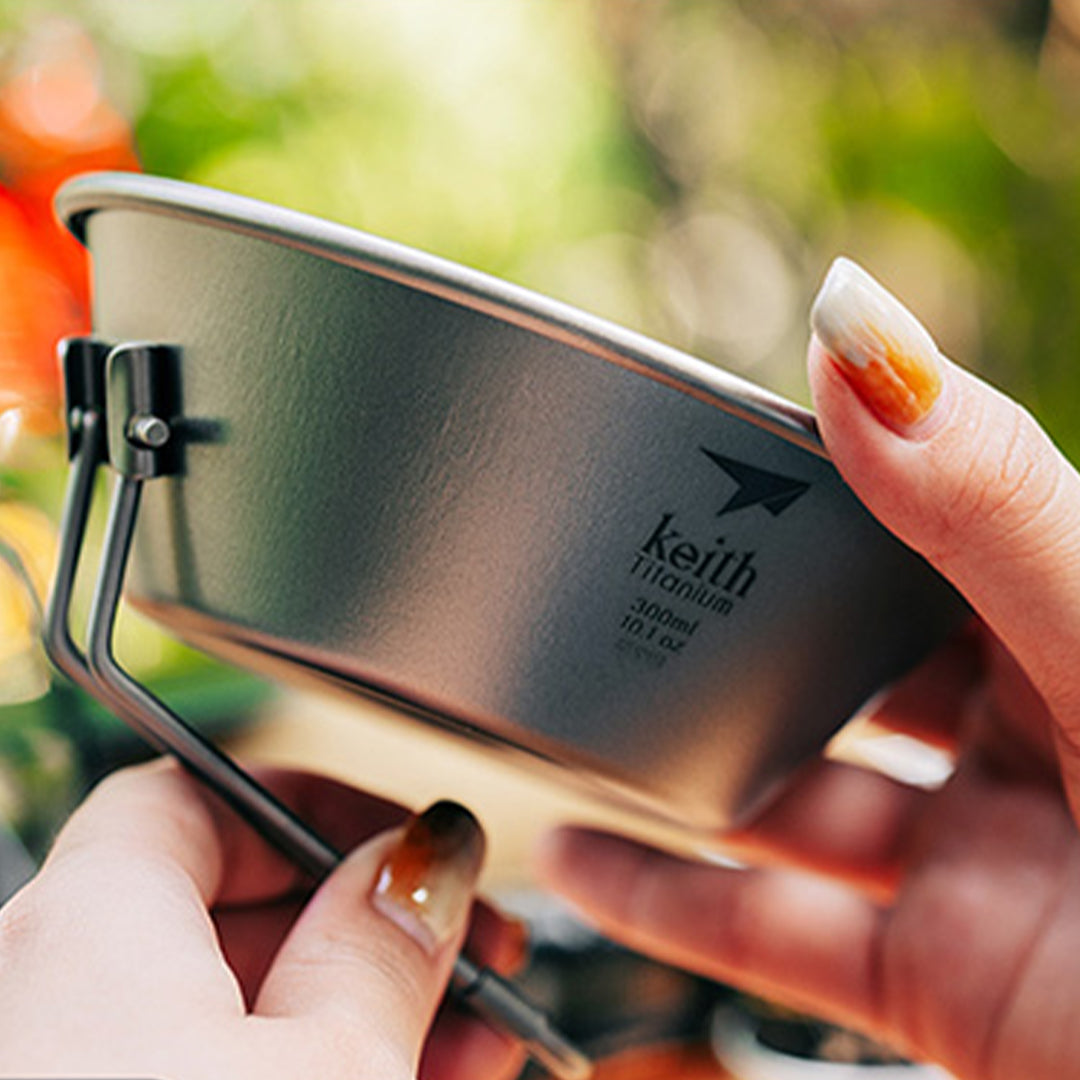 KEITH TITANIUM Bowl with Folding Handle 300ml Ti5320