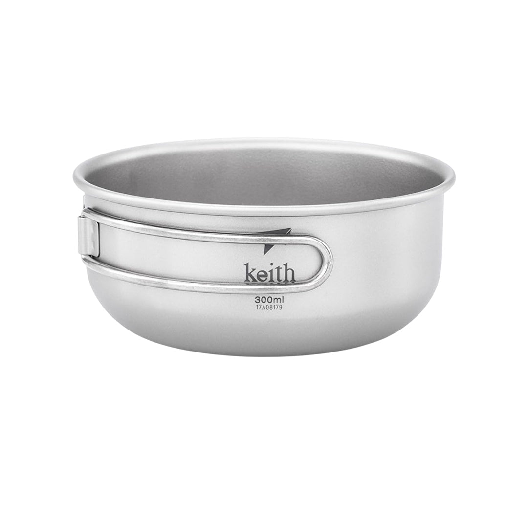 KEITH TITANIUM Single-Wall Bowl with Folding Handle 300ml Ti5323