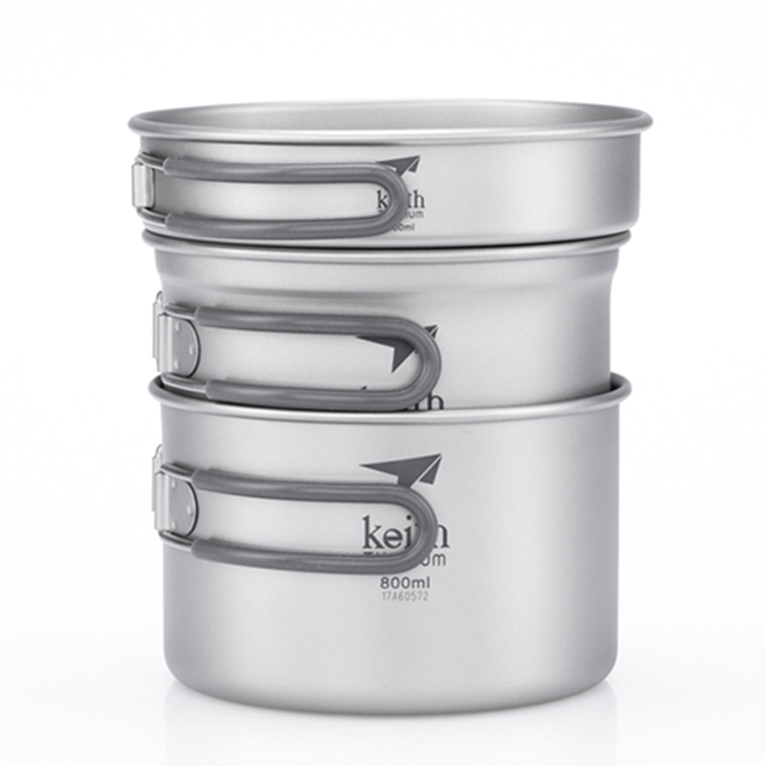 KEITH TITANIUM 3-Piece Pot & Pan Cook Set Ti6014