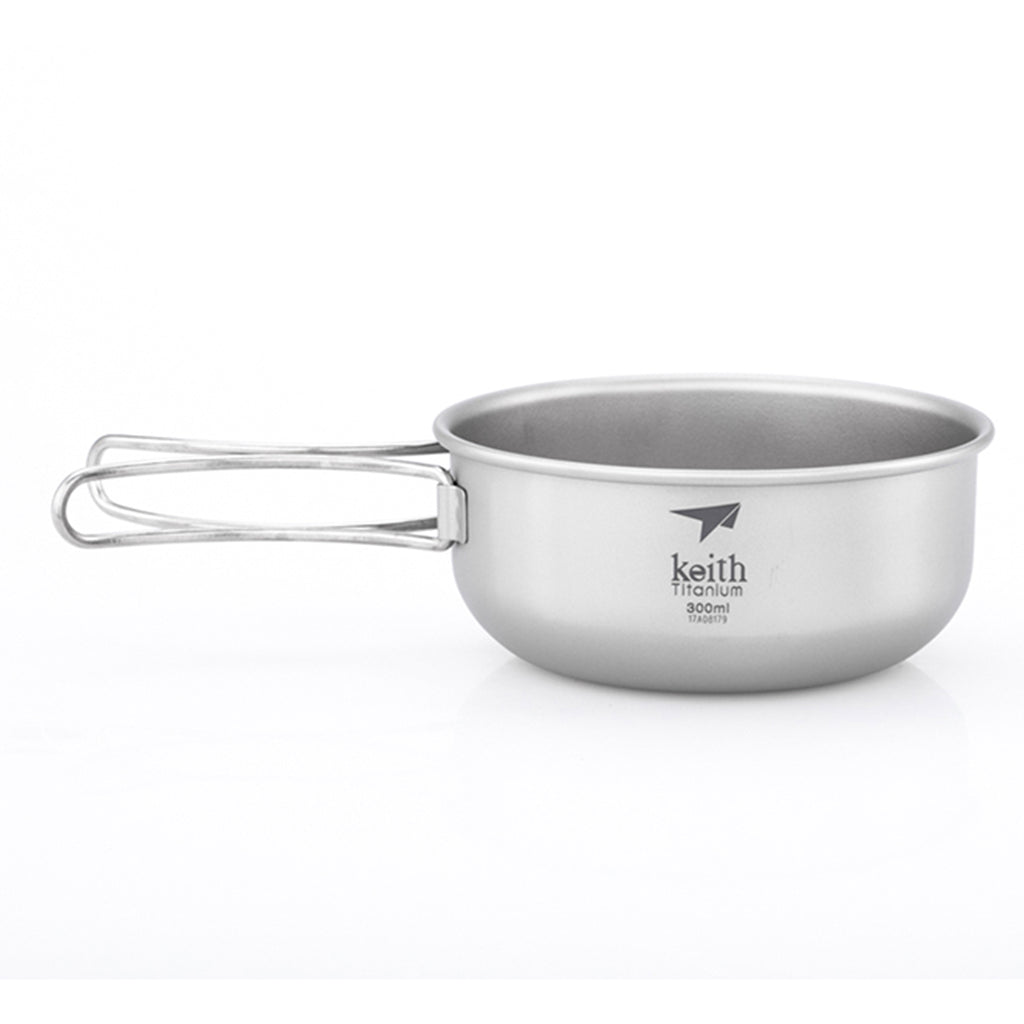 KEITH TITANIUM Single-Wall Bowl with Folding Handle 300ml Ti5323