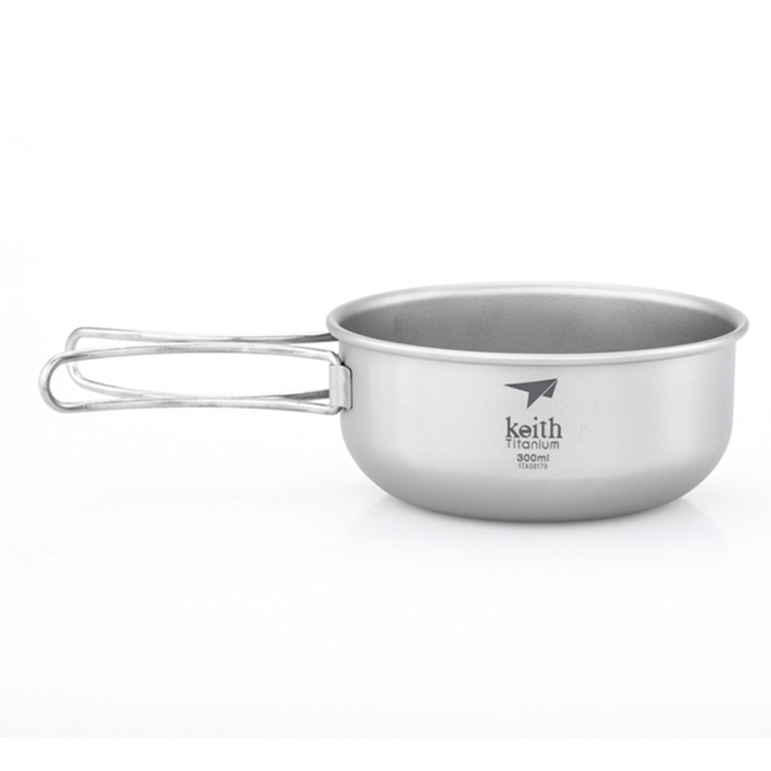 KEITH TITANIUM Single-Wall Bowl with Folding Handle 300ml Ti5323