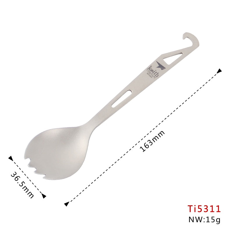 KEITH TITANIUM Spork with Bottle Opener Ti5311