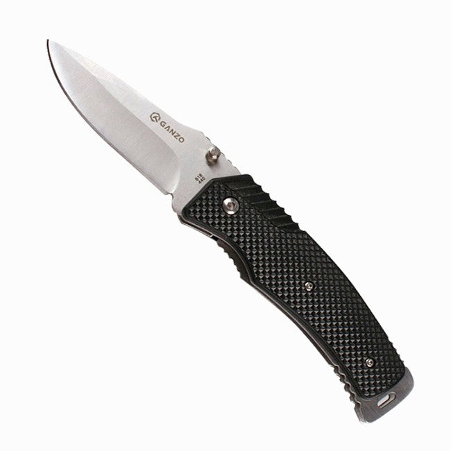GANZO Black Folding Knife Stainless Steel Blade