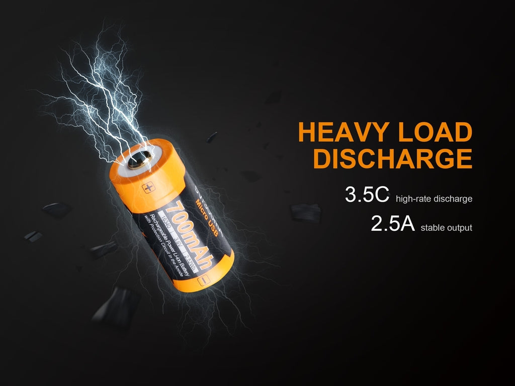 FENIX ARB-L16-700UP USB 16340 Rechargeable Battery