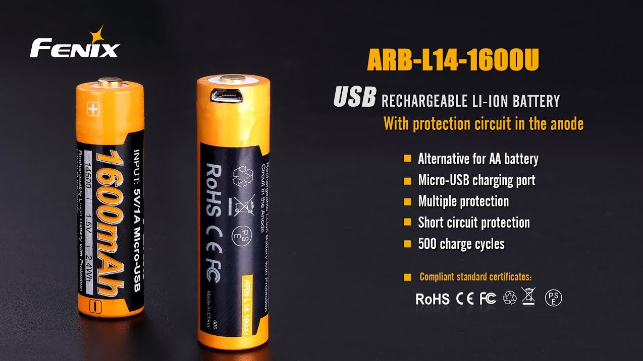 FENIX ARB-L14-1600U USB Rechargeable AA Battery