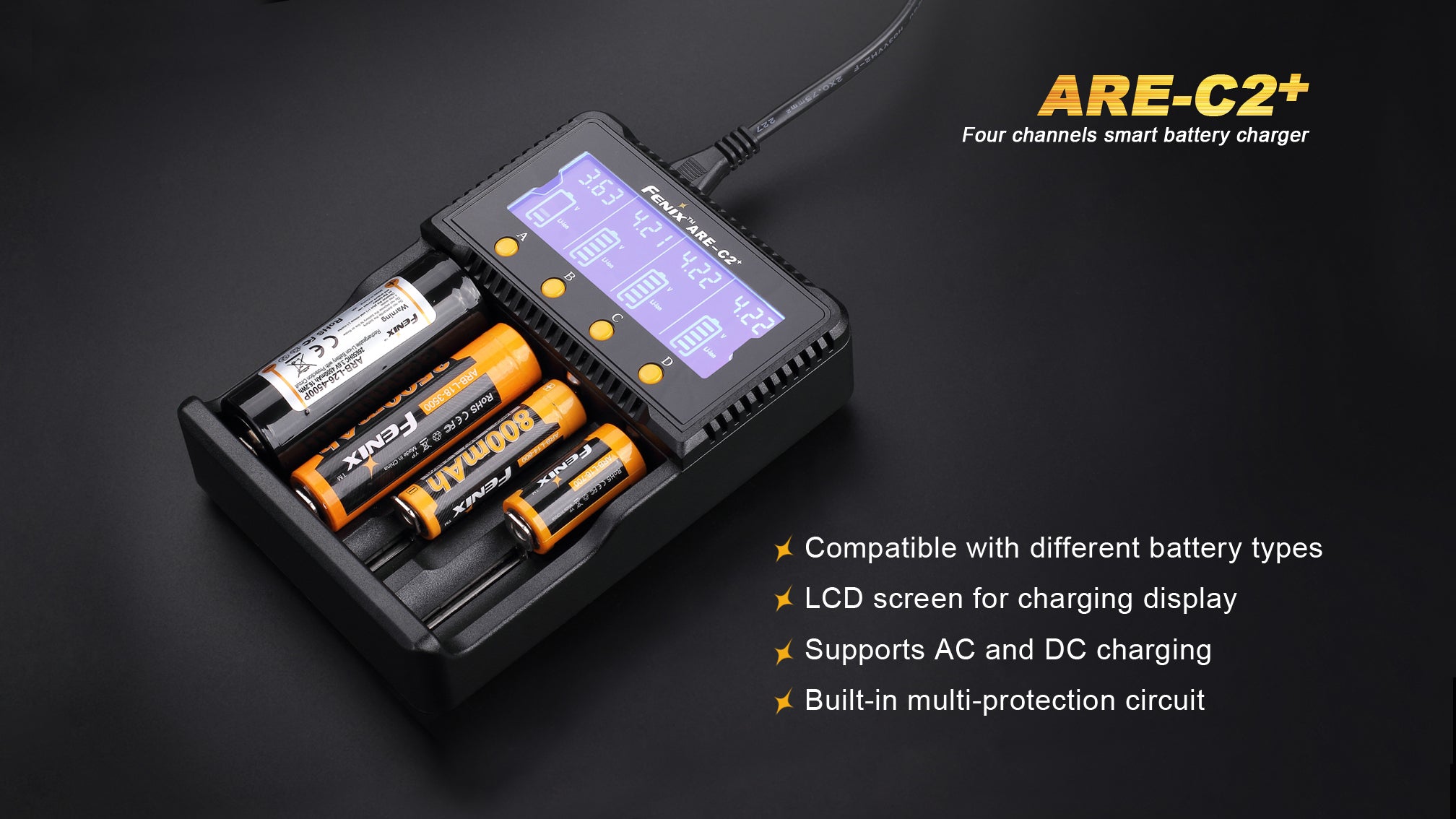 FENIX ARE-C2+ Four Channels Smart Battery Charger