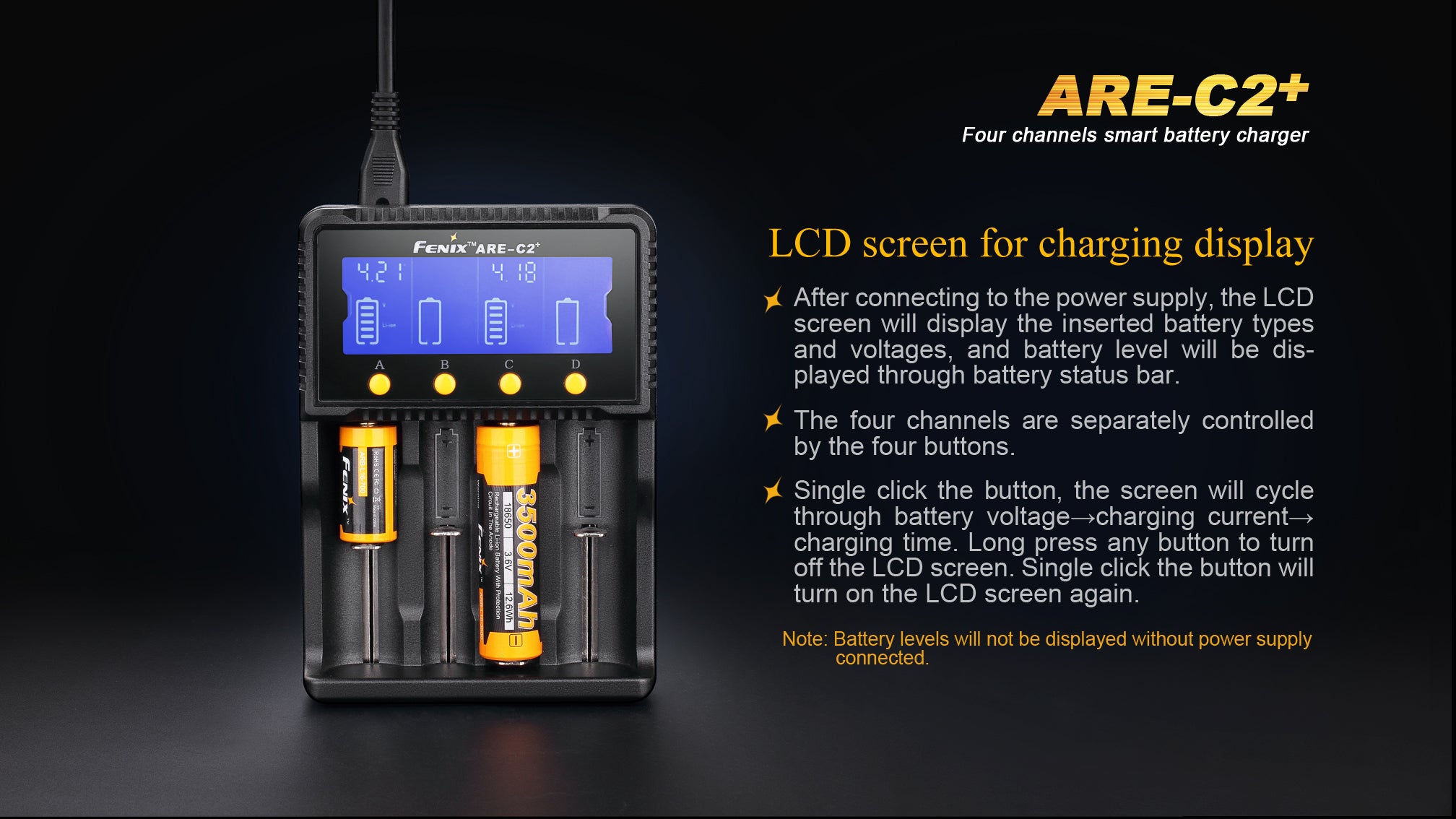 FENIX ARE-C2+ Four Channels Smart Battery Charger