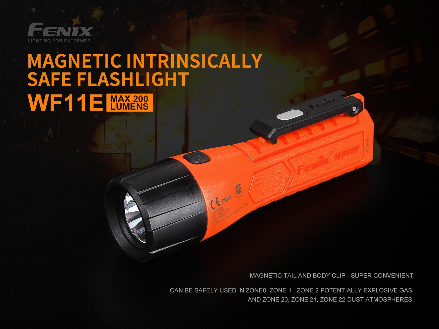 FENIX WF11E Magnetic Intrinsically Safe Flashlight