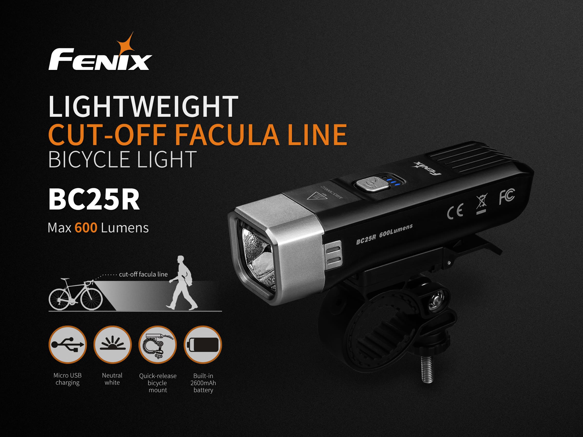 FENIX BC25R Lightweight Cut-Off Facula Line Bicycle Light