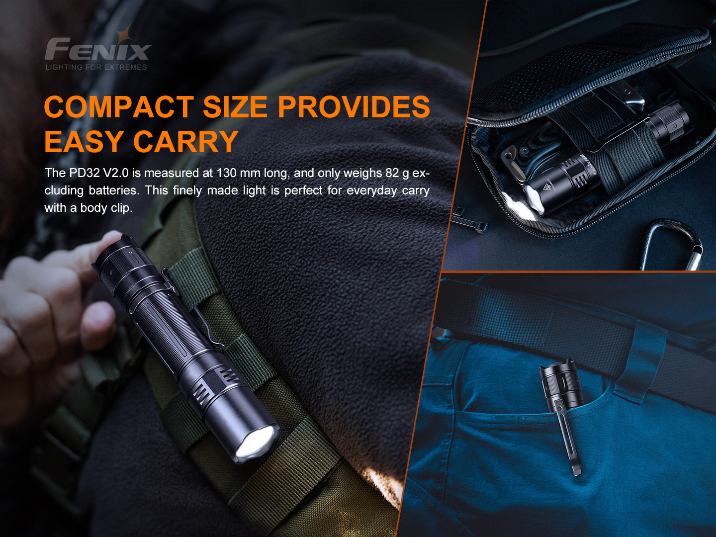 FENIX PD32 V2.0 LED Flashlight All-Round Compact Flashlight