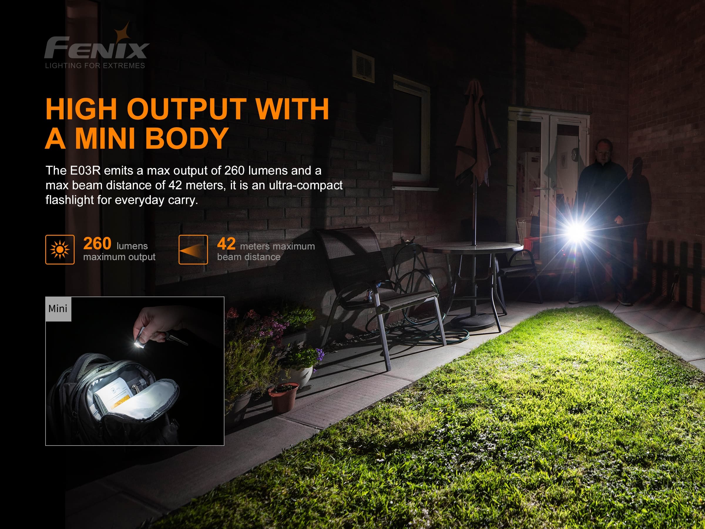 FENIX E03R All Metal Keychain Flashlight