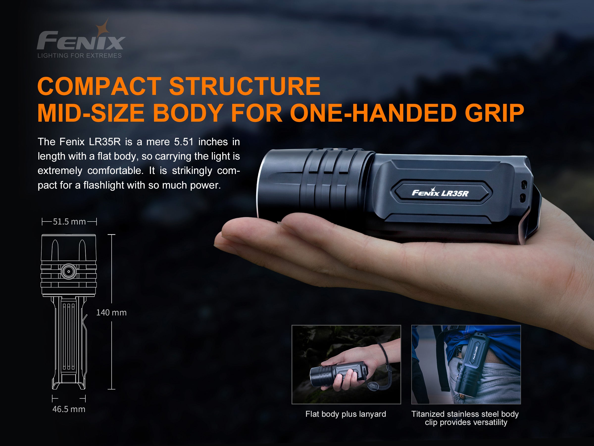 FENIX LR35R Powerful Mid-Size Searching Flashlight